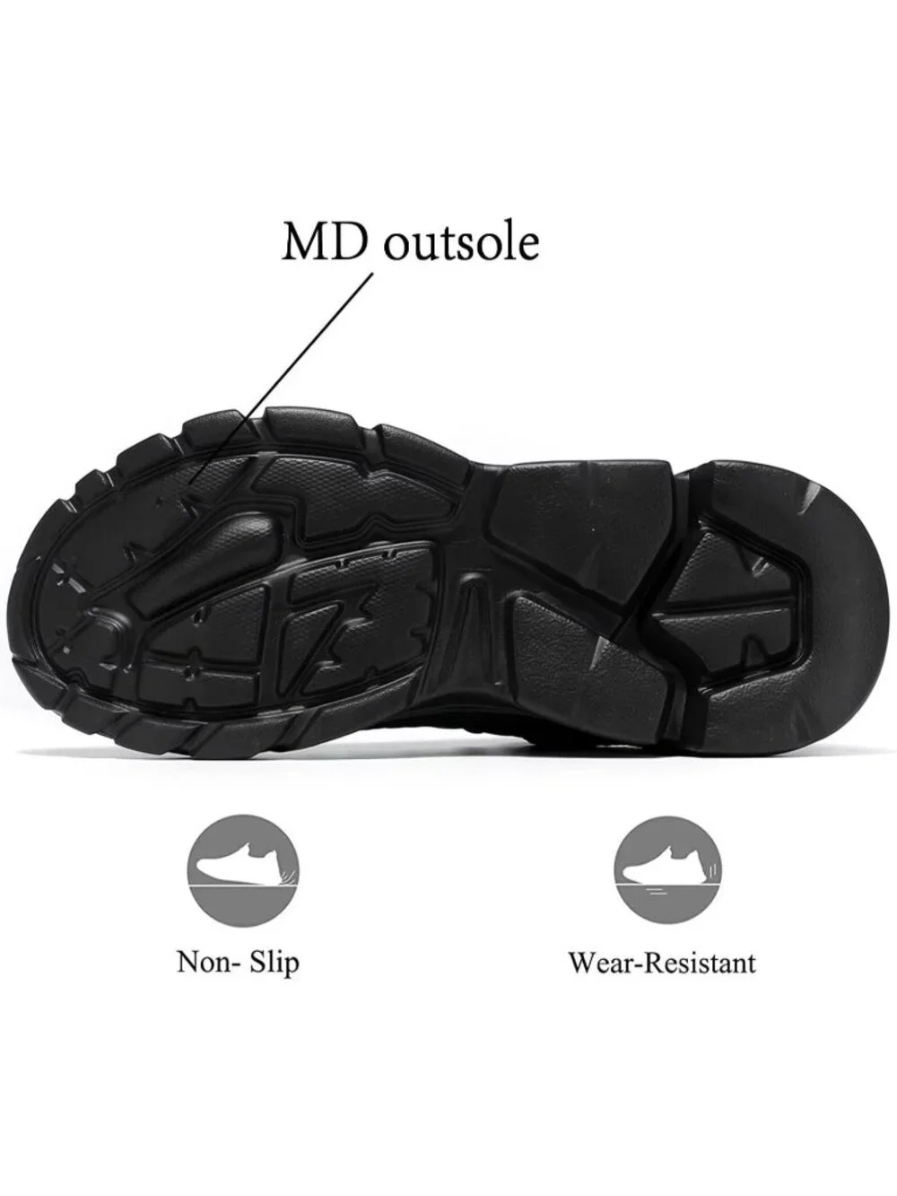 Men's Black Lightweight Non Slip Resistant Athletic Sports Walking Gym Sneakers
